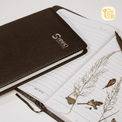 Sổ tay A5 kẻ ngang SHIMAO bìa da  70gsm, 150 trang
