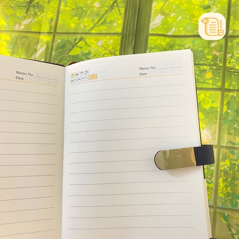 HÀNG ĐẶT Sổ A5 kẻ ngang bìa da vân dọc khuy từ 70gsm,200 trang