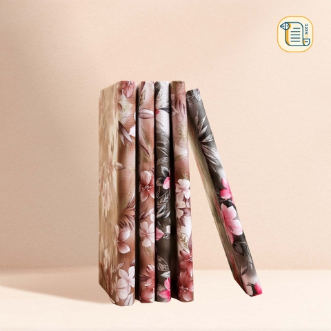 Sổ tay bỏ túi kẻ ngang FLOWER bìa da 70gsm, 150 trang