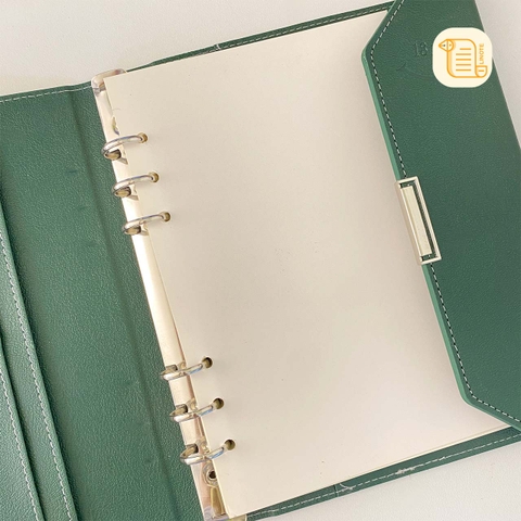 HÀNG ĐẶT Sổ còng ba khúc B5 kẻ ngang bìa da 70gsm,200 trang, ngăn phụ, khuy nam châm