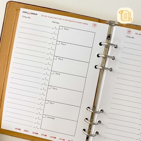 HÀNG ĐẶT Sổ còng ba khúc B5 kẻ ngang bìa da 70gsm,200 trang, ngăn phụ, cài bút