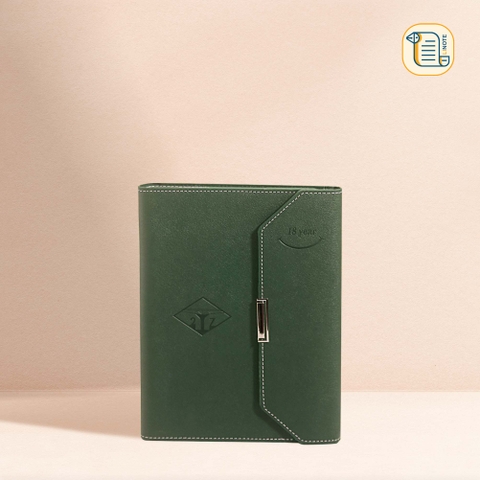 HÀNG ĐẶT Sổ còng ba khúc B5 kẻ ngang bìa da 70gsm,200 trang, ngăn phụ, khuy nam châm