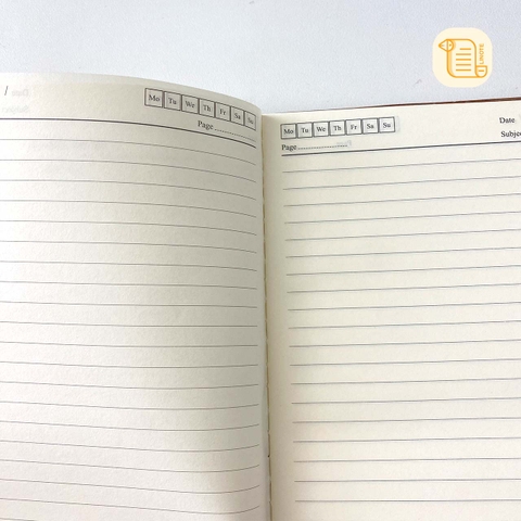 HÀNG ĐẶT Sổ A5 kẻ ngang bìa da tay cài phối kim loại 70gsm,200 trang