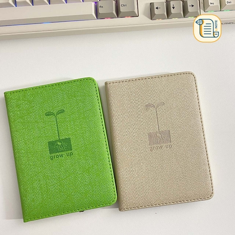 Sổ tay A6 kẻ ngang GROW-UP bìa da 70gsm, 240 trang