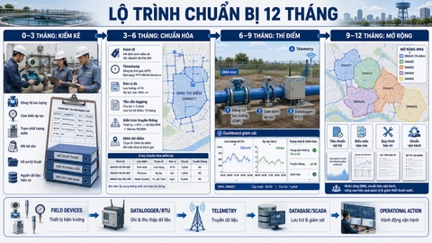 Lộ trình 12 tháng chuẩn hóa dữ liệu DMA và chuyển đổi số ngành nước