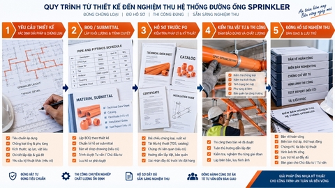 Quy trình 5 bước chuẩn hóa vật tư đường ống trước nghiệm thu PCCC