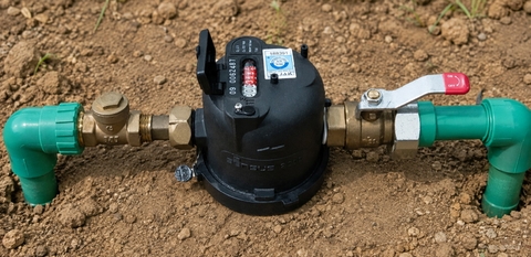 Sơ đồ cụm đồng hồ nước gồm ống PPr