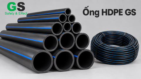 Ống HDPE GS PE100 màu đen sọc xanh cấp nước