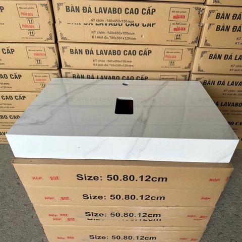Bàn đá đơn đặt chậu dương bàn hộp trắng