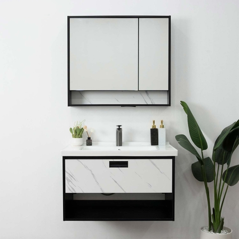 Bộ tủ chậu lavabo, tủ gương phòng tắm MW6952