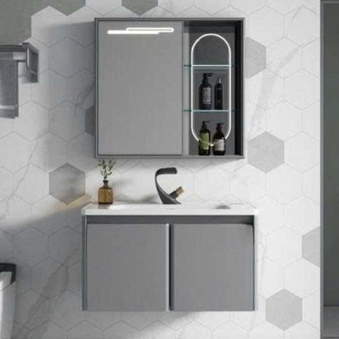 Bộ tủ chậu lavabo, tủ gương phòng tắm 014-80