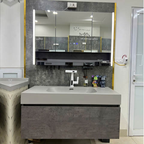 Bộ tủ chậu lavabo, tủ gương phòng tắm WL 2072