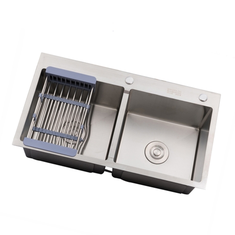 Chậu rửa chén, bát inox 2 hố cân
