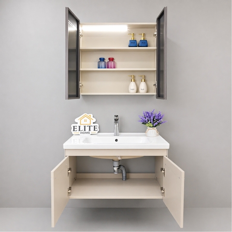 Bộ tủ chậu lavabo, tủ gương phòng tắm TC 009-80