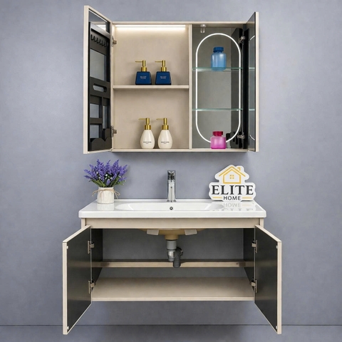 Bộ tủ chậu lavabo, tủ gương phòng tắm TC 013 - 01