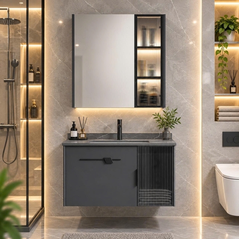 Bộ tủ chậu lavabo, tủ gương phòng tắm CR-213