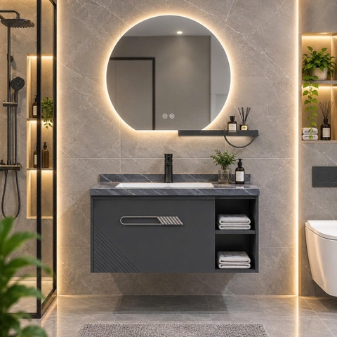 Bộ tủ chậu lavabo, tủ gương phòng tắm CR-280
