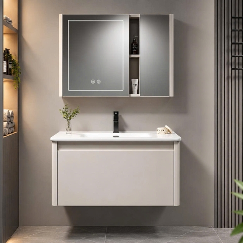 Bộ tủ chậu lavabo, tủ gương phòng tắm CR-517