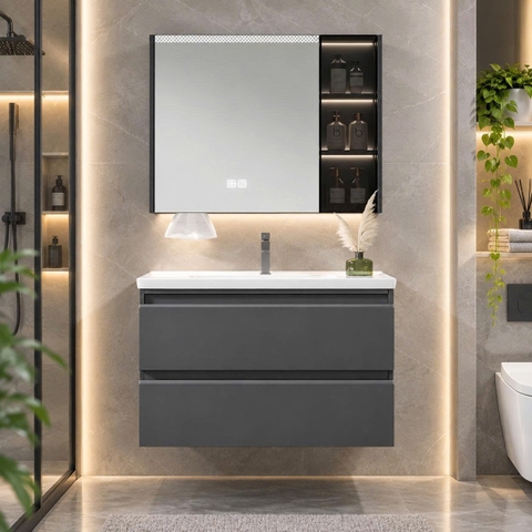 Bộ tủ chậu lavabo, tủ gương phòng tắm CR-825