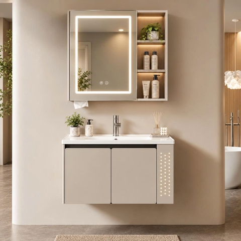 Bộ tủ chậu lavabo, tủ gương phòng tắm CR-926