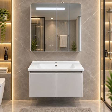 Bộ tủ chậu lavabo, tủ gương phòng tắm TC 009-60