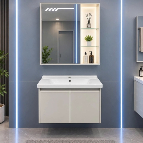 Bộ tủ chậu lavabo, tủ gương phòng tắm TC 015-60