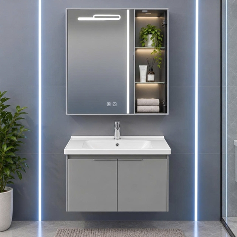 Bộ tủ chậu lavabo, tủ gương phòng tắm TC 014-60