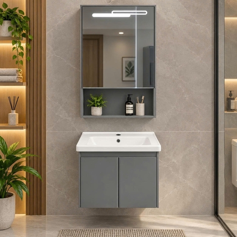 Bộ tủ chậu lavabo, tủ gương phòng tắm TC 020-50