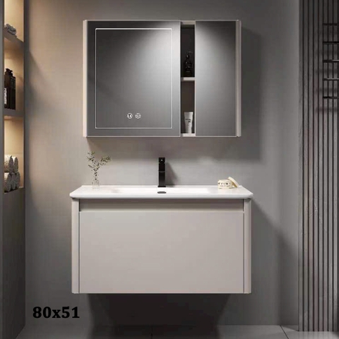 Bộ tủ chậu lavabo, tủ gương phòng tắm CR-517