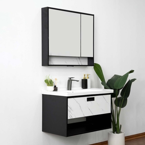 Bộ tủ chậu lavabo, tủ gương phòng tắm MW6952