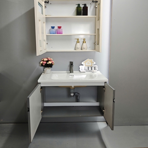 Bộ tủ chậu lavabo, tủ gương phòng tắm 2501-80