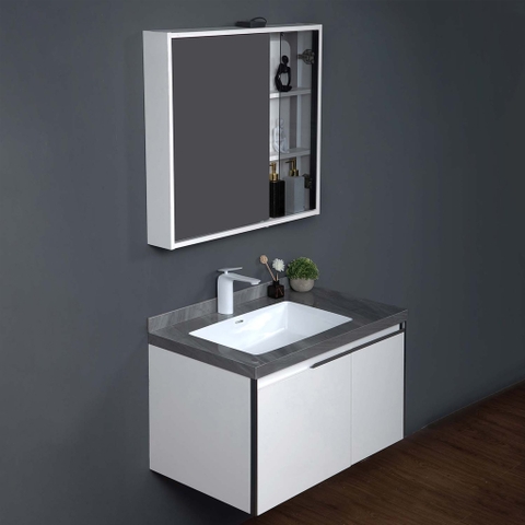 Bộ tủ chậu lavabo, tủ gương phòng tắm MW6631