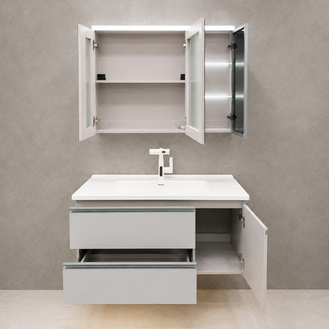 Bộ tủ chậu lavabo, tủ gương phòng tắm WL2015B