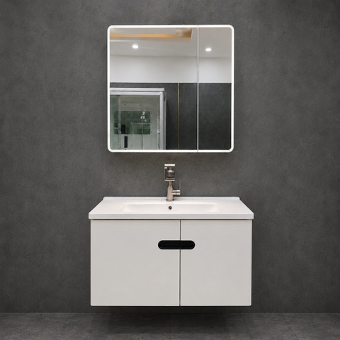 Bộ tủ chậu lavabo, tủ gương phòng tắm TC 2504
