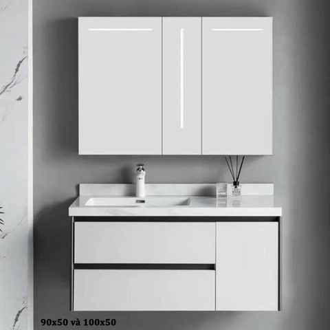 Bộ tủ chậu lavabo, tủ gương phòng tắm CR-228