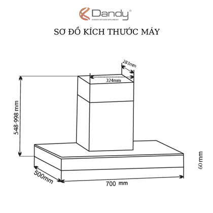Máy hút khói khử mùi cao cấp DANDY DY-HT6005_HT6009