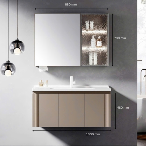 Bộ tủ chậu lavabo, tủ gương phòng tắm TC 029