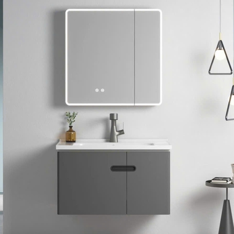 Bộ tủ chậu lavabo, tủ gương phòng tắm 2501-80