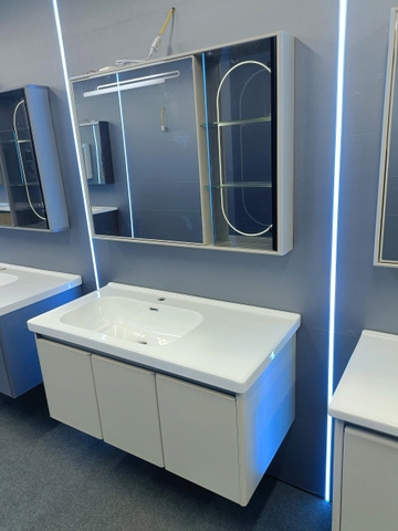 Bộ tủ chậu lavabo, tủ gương phòng tắm TC 013-100