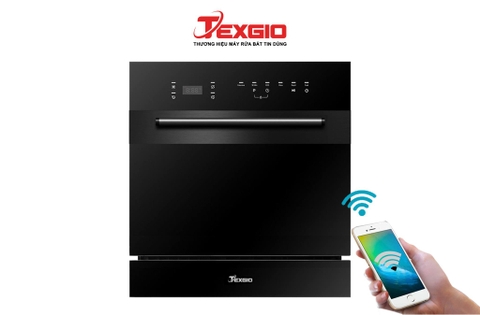 Máy rửa bát Texgio Dishwasher TGWF68GB Smart - 8 Bộ Nâng cấp 11 Bộ - Kết Nối Wifi, Sấy Khí Nóng
