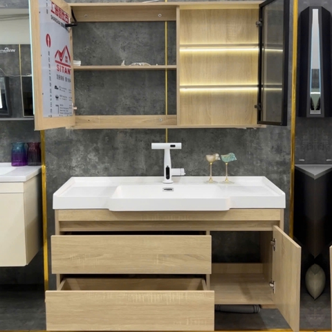 Bộ tủ chậu lavabo, tủ gương phòng tắm Wiliam