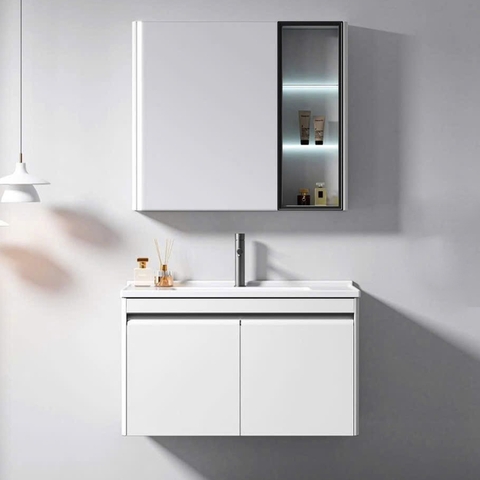 Bộ tủ chậu lavabo, tủ gương phòng tắm TC 111