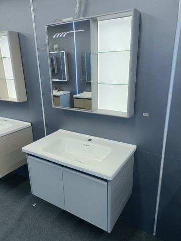 Bộ tủ chậu lavabo, tủ gương phòng tắm TC 016-80