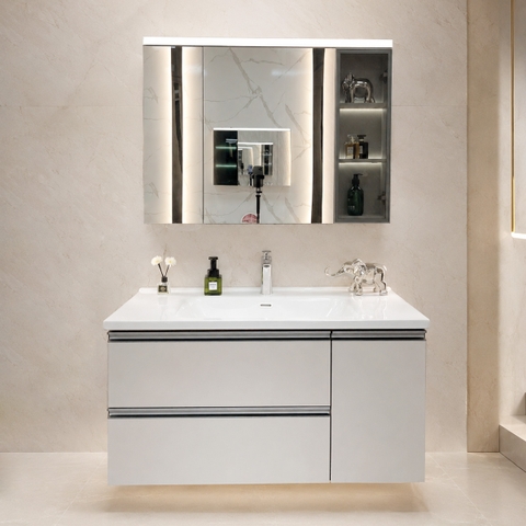 Bộ tủ chậu lavabo, tủ gương phòng tắm WL2015B