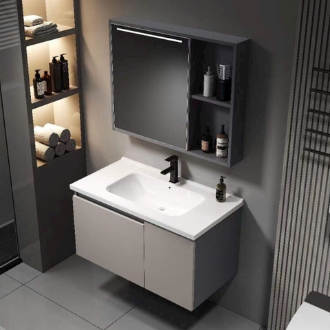 Bộ tủ chậu lavabo, tủ gương phòng tắm CR-519