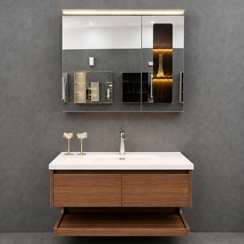 Bộ tủ chậu lavabo, tủ gương phòng tắm WLA01