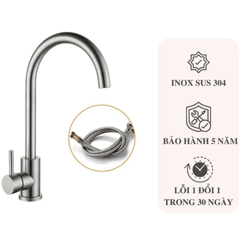 Vòi chậu rửa bát INOX 304 Tròn
