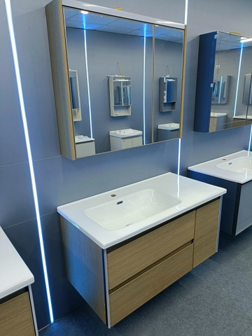 Bộ tủ chậu lavabo, tủ gương phòng tắm TC 033-100
