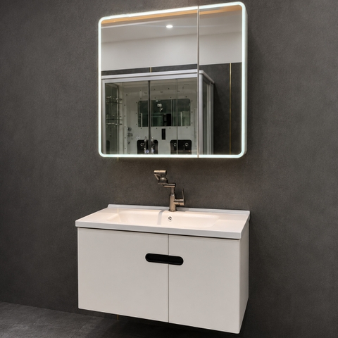 Bộ tủ chậu lavabo, tủ gương phòng tắm TC 2504
