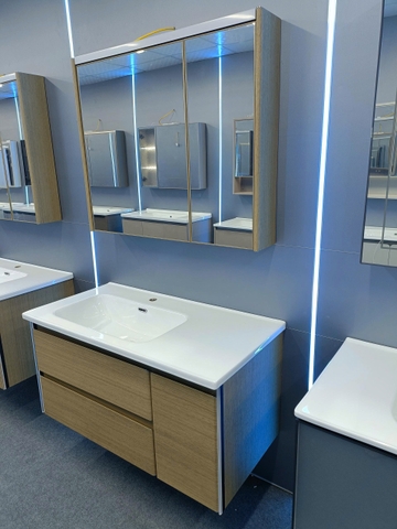 Bộ tủ chậu lavabo, tủ gương phòng tắm TC 033-100